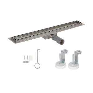 Bc-elec - HFD09-100 Caniveau de douche à carreler 100cm en inox, sterfput de douche, hauteur ajustable 67-92mm