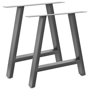 Bc-elec - HJJTS0015-S 2 Pieds de table en acier gris 70x72cm, Pieds pour meubles, Pieds de table métal avec pieds réglables