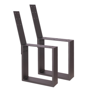 Bc-elec - HMTS-0101B 2 Pieds de banc en acier noir avec dosseret, Châssis de banc avec dossier 40x81cm
