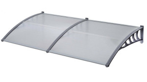 Bc-elec - M100300 Auvent de porte 100x300cm, abri de porte d'entrée, avant-toit transparent, porche