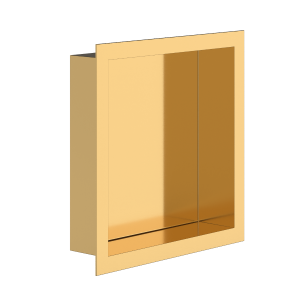 Bc-elec - NHNA303010-GOLD Niche de douche encastrable finition dorée brossé 30x30x10cm avec rebord de 2cm, niche de salle de bain murale