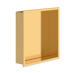 Bc-elec - NHNB303010-GOLD Niche de douche encastrable finition dorée brossé 30x30x10cm avec rebord de 1cm, niche de salle de bain murale