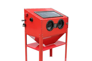 Varan Motors - NESB-16D Cabine de sablage, microbilleuse, sableuse à manchons professionnelle 220 litres avec Accessoires