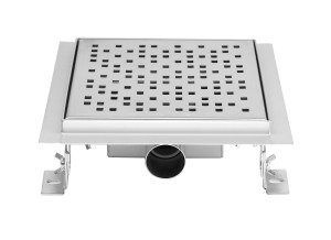 Bc-elec - Q15-30 Caniveau de douche en inox carré 30cm, sterfput de douche, hauteur ajustable 63-83mm Q15