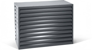 Varan Motors - SHWACC003-BL Cache climatisation en acier galvanisé anthracite 110x55x80cm – Cache groupe extérieur pompe à chaleur & clim
