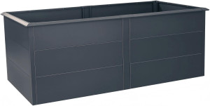Bc-elec - SHWRB005 Bac potager surélevé jardinière en acier galvanisé poudré 200x100x77cm – Anthracite avec rebord anti limaces