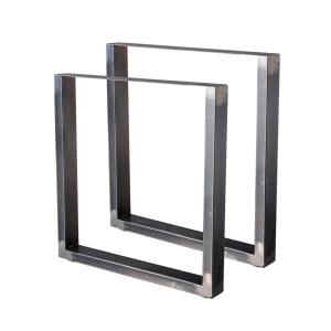 Bc-elec - HM7072-S 2 Pieds de table en acier vernis format rectangulaire 70x72cm, Pieds pour meubles, Pieds de table métal