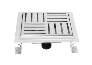 Bc-elec - Q05-15 Caniveau de douche en inox carré 15cm, sterfput de douche, hauteur ajustable 63-83mm Q05