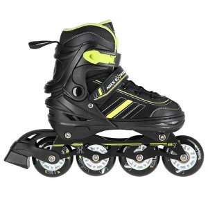Rolki 2w1 czarno-limonkowe łyżworolki NH18191 Nils Extreme L
