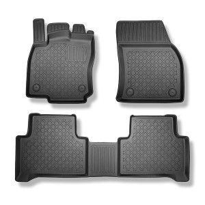 Tapis de sol en TPE adapté pour Volkswagen Touran II Monospace (09.2015-....) - 5 ou 7 sièges; sans la troisième rangée de sièges - tapis de voiture