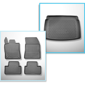 Kit tapis de coffre et tapis de voiture TPE pour: Opel Astra L (VI) Hayon (01.2022-....) - coffre inférieur;modèles sans plancher amovible du coffre;