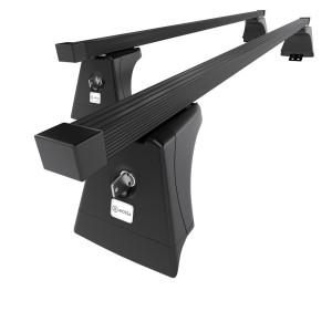 Barres de toit en acier adapté pour Toyota RAV4 V SUV (2019-....) - rails intégrés - Porte-Bagages de Voiture noir