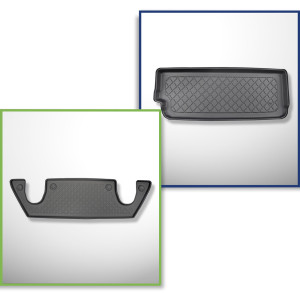 Kit tapis de coffre et tapis de voiture TPE pour: Tesla Model X SUV (10.2016-12.2020) - 6 posti;III rangée;pour l'espace derriere la 3e rangée de sie