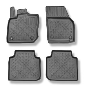 Tapis de sol en TPE adapté pour Skoda Kodiaq II SUV (12.2023-....) - sans la troisième rangée de sièges - tapis de voiture - noir