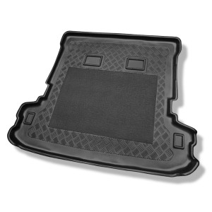 Tapis de coffre adapté pour Mitsubishi Pajero III Wagon SUV (2000-03.2007) - bac de coffre - protection de coffre voiture - 5/7 places; 3e rangée sou