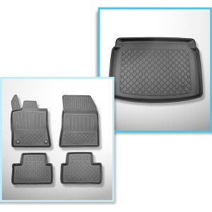 Kit tapis de coffre et tapis de voiture TPE pour: Opel Astra L (VI) Hayon (01.2022-....) - coffre inférieur;modèles sans plancher amovible du coffre;
