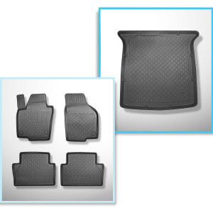 Kit tapis de coffre et tapis de voiture TPE pour: Seat Alhambra II Van (09.2010-2020) - 5 places; 3me rangée abaissée