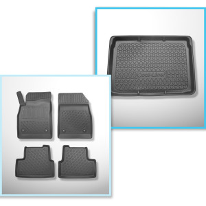 Kit tapis de coffre et tapis de voiture TPE pour: Opel Astra J GTC Coupé (10.2011-2015) - coffre supérieur