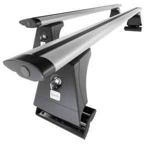 Barres de toit en aluminium adapté pour BMW 5 F10 Berline (2010-2017) - Porte-Bagages de Voiture argent - points de montage - (suivant le modèle de v