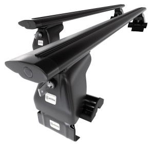 Barres de toit en aluminium adapté pour Audi A6 C6 Berline (2004-2010) - Porte-Bagages de Voiture noir - toit normal