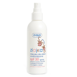 Ziajka wodoodporne mleczko do opalania w sprayu dla dzieci spf30 170ml