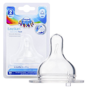 Canpol smoczek do butelek szerokootworowych easystart średni przepływ 6m+ 1 sztuka