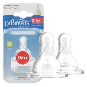 Dr. brown's smoczek do butelki standard poziom 1 0-3 miesięcy 2 sztuki
