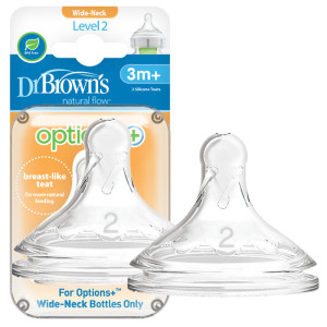Dr. brown's smoczek do butelki szeroka szyjka options+ poziom 2 2 sztuki