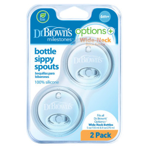 Dr. brown's ustnik niekapek silikonowy do butelki z szeroką szyjką options+ 2-pak