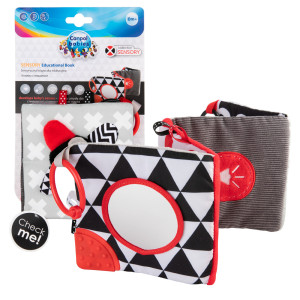Canpol pluszowa kontrastowa książeczka edukacyjna sensory toys