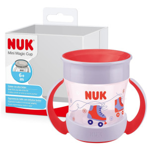 Nuk kubek niekapek magic cup z uchwytami 160ml 6m+ czerwony