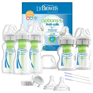 Dr. brown's duży zestaw do karmienia szeroka szyjka options plus