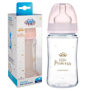 Canpol butelka antykolkowa szeroka royal 240ml różowa