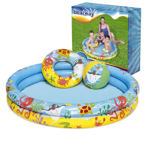 Bestway basen, brodzik dla dzieci + koło do pływania + piłka plażowa 51124