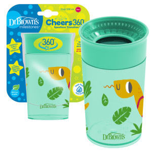 Dr. brown's kubek niekapek do nauki picia 360 picie jak ze szklanki zielony 300ml