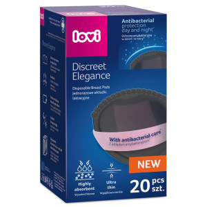 Lovi wkładki laktacyjne jednorazowe discreet elegance premium czarne 20 sztuk