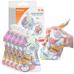 Akuku saszetki wielorazowe na pokarm 150ml 5 sztuk