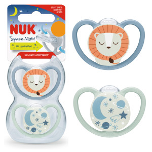 Nuk smoczek uspokajający ortodontyczny space night 2 szt. niebieski