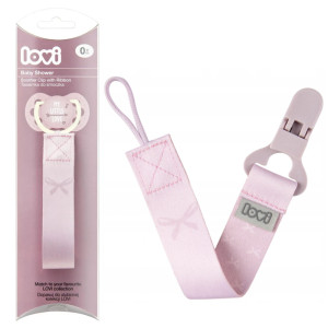 Lovi tasiemka, zawieszka do smoczka baby shower girl