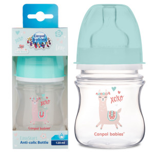 Canpol butelka szeroka antykolkowa easystart 120ml 0m+ exotic turkusowa