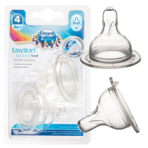 Canpol smoczek do butelki szerokiej silikonowy kaszka 6m+ 2 sztuki