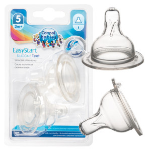 Canpol smoczek do butelki szerokiej silikonowy trójprzepływ 3m+ 2 sztuki
