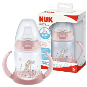 Nuk butelka, kubek niekapek z uchwytami i czujnikiem ciepła 150ml bambi