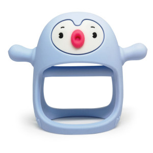 Smily mia gryzak silikonowy dla niemowląt pingwin buddy light blue