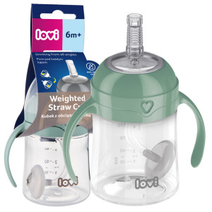 Lovi pierwszy kubek z obciążoną słomką 150ml green