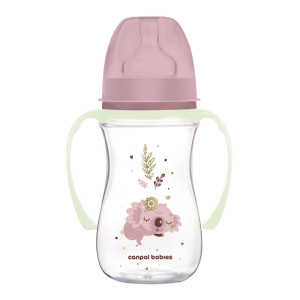 Canpol butelka antykolkowa ze świecącymi uchwytami easystart sleepy koala 240ml różowa