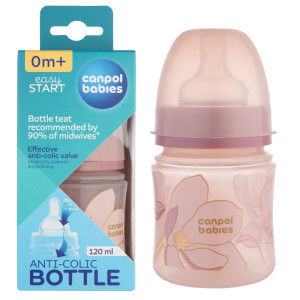 Canpol butelka antykolkowa easystart gold 120ml różowa