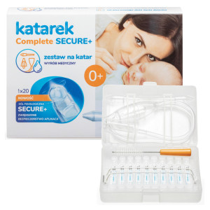 Katarek complete secure+ aspirator do nosa + sól fizjologiczna 20 ampułek