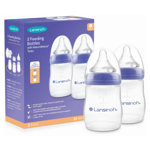Lansinoh butelka ze smoczkiem wolny przepływ 160ml 2 sztuki