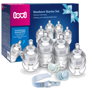 Lovi zestaw wyprawkowy 4x butelka medical+ smoczek uspokajający baby shower boy